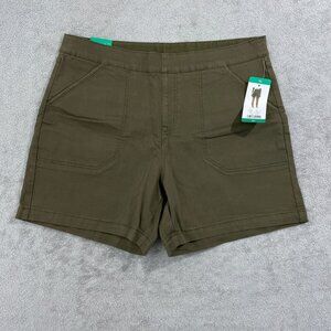 NEW Nautica Jeans Twill  Womens XL Olive Green Cotton Blend Shorts